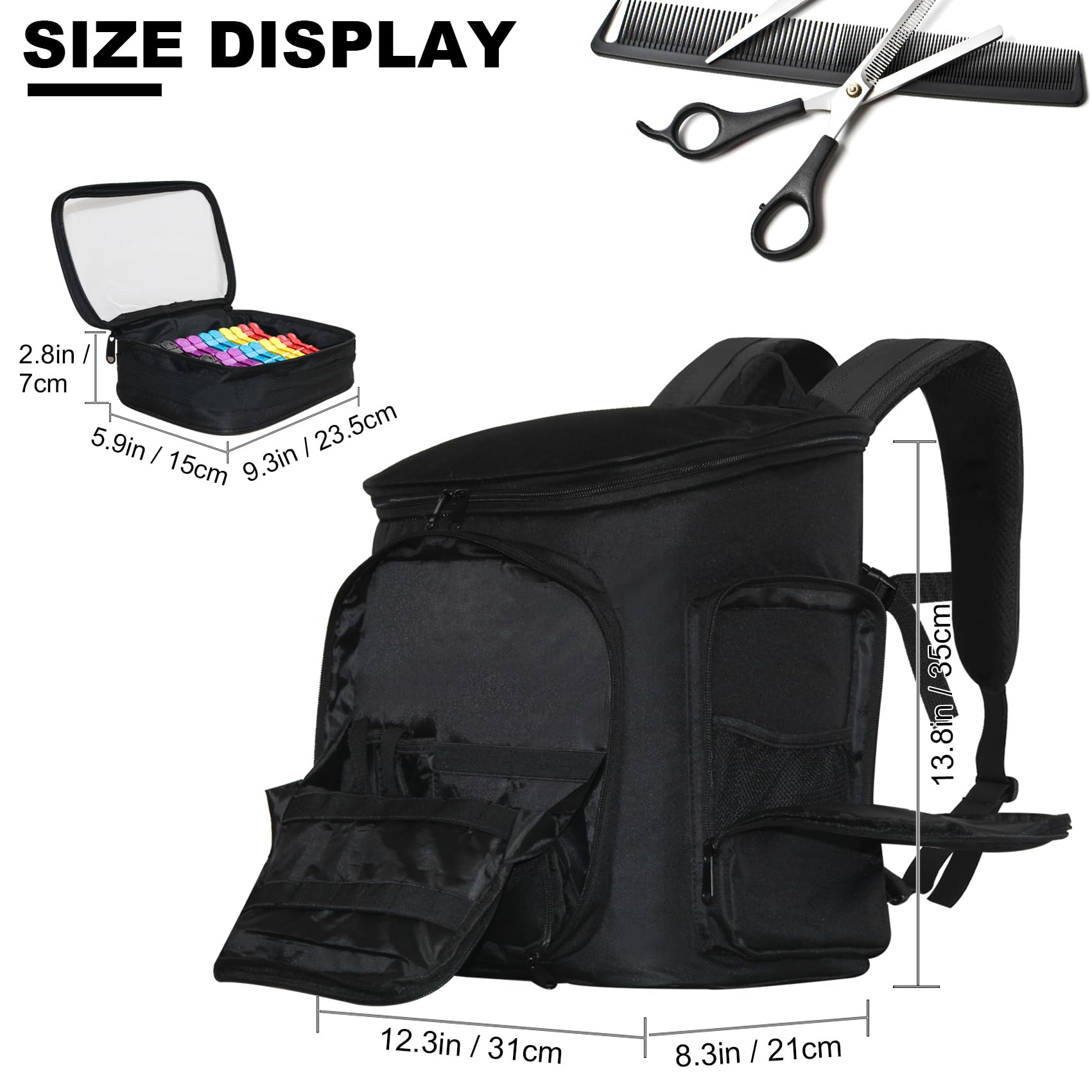 Bolsa de Viaje NADAENMF Negro Grande para Peluquería y Cosmetología