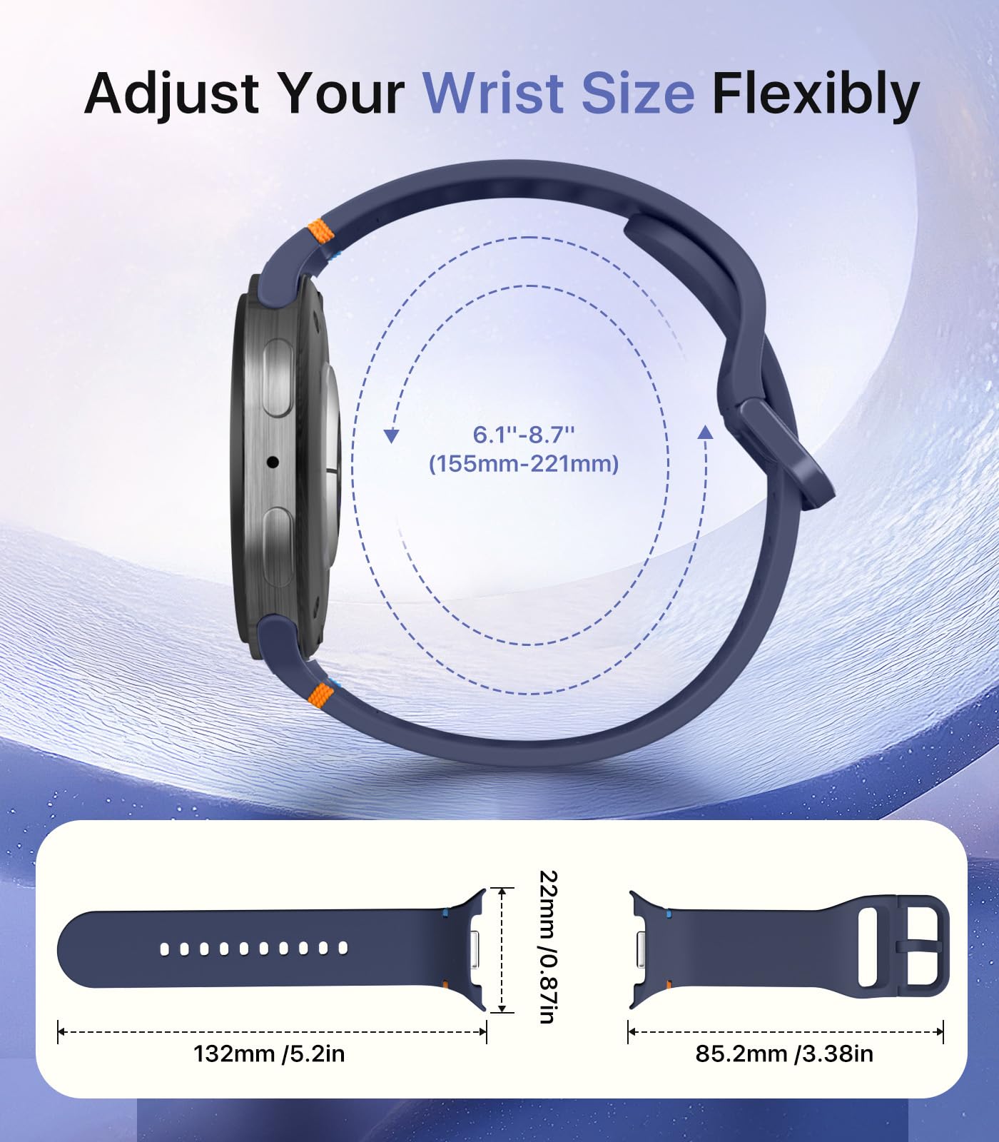 Pack de 6 Correas Deportivas TiMOVO Samsung Galaxy Watch 8 Silicone Suave para Mujer y Hombre