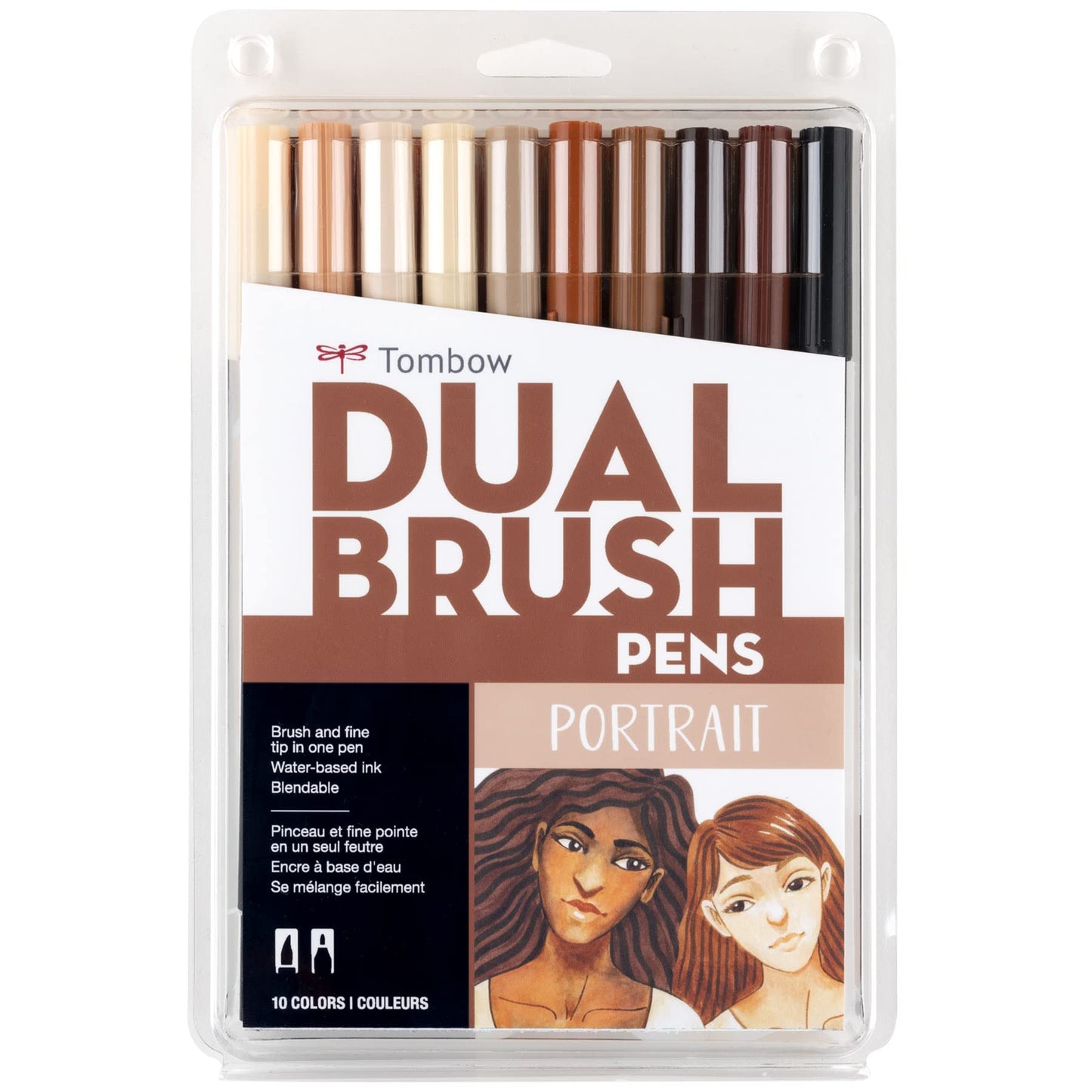 Rotuladores Artísticos Tombow Retrato Doble Pincel Paquete 10