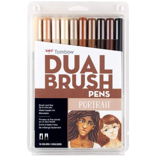 Rotuladores Artísticos Tombow Retrato Doble Pincel Paquete 10