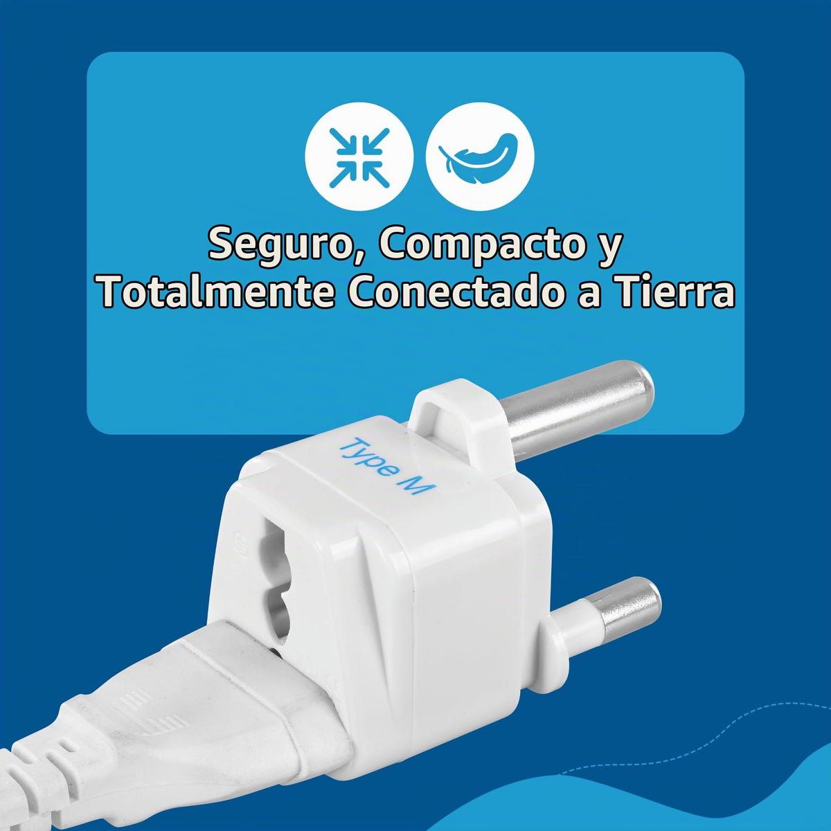 Adaptador de Enchufe Ceptics Sudáfrica Tipo M Paquete de 3 Conectado a Tierra Universal