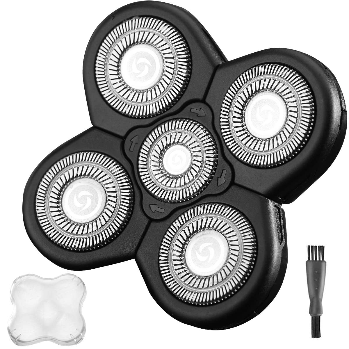 WAHFOX Cabezal de repuesto para afeitadora eléctrica, 5 cuchillas para afeitadora Freeddom Grooming, 5 cabezales, cabezal de afeitadora eléctrica para barba (plateado)