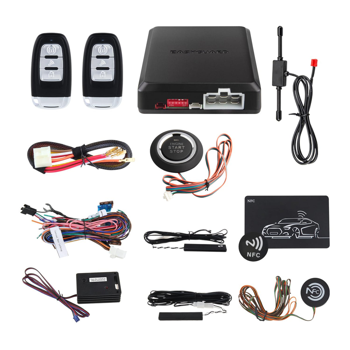 Sistema de Alarma para Automóvil EASYGUARD Smart Entry PKE Start Starter con Sensor de Impacto