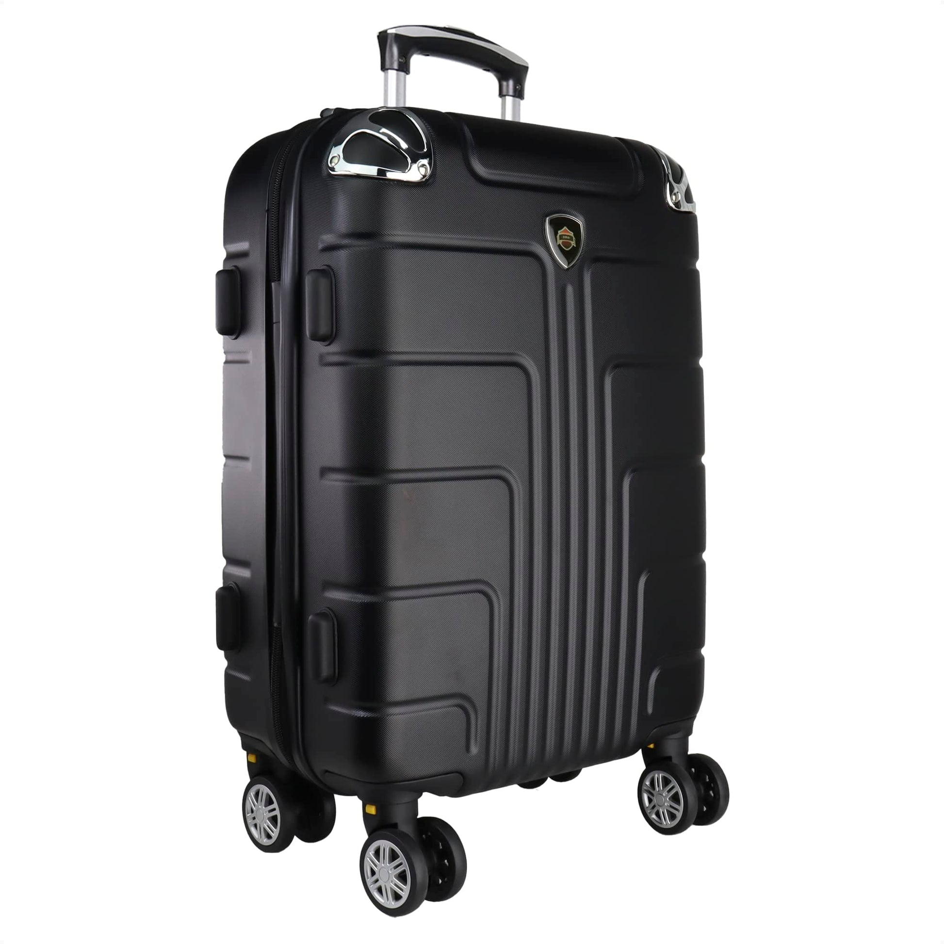 Maleta de Mano JONY Carry On Rigida Resistente Ruedas Giratorias 360 Mango Expandible ABS Candado de Seguridad (NEGRO)