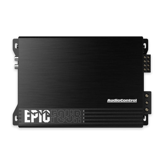AudioControl EPICFOUR Epic Series 800 vatios RMS Compact 4 canales amplificador de audio para coche 200x4 @ 2 ohmios, clase D, filtro de paso alto, protección automática inteligente