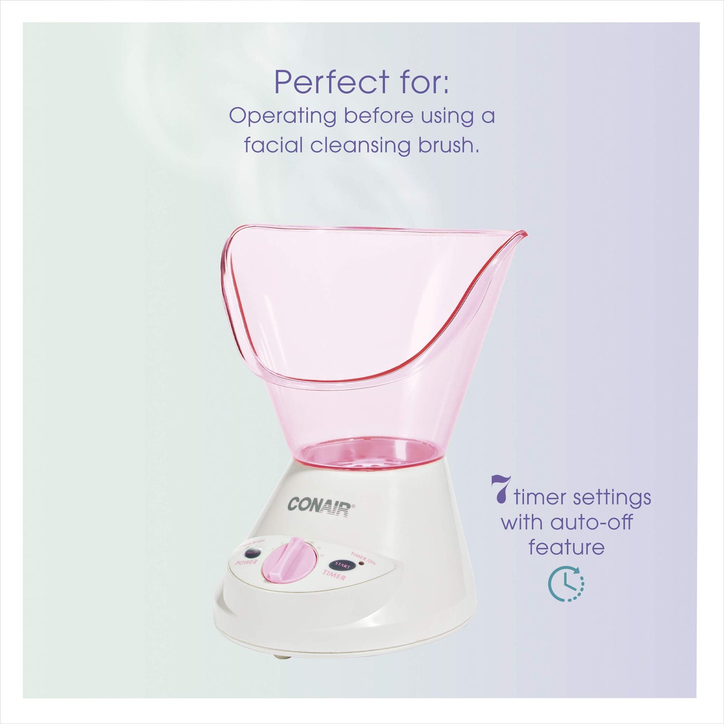 Conair True Glow by Gentle Mist Sistema de sauna facial hidratante con cepillo de limpieza facial