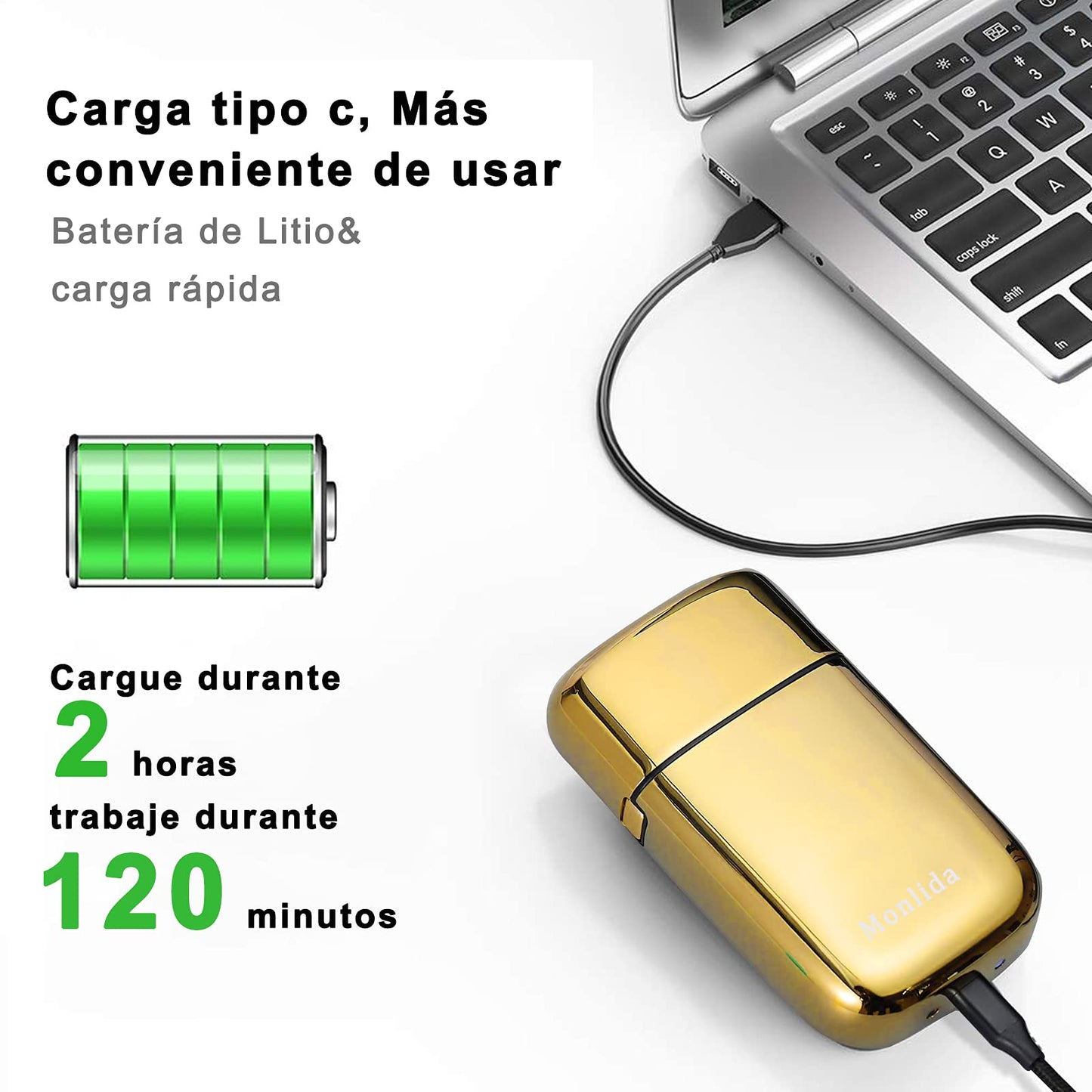 Afeitadora Eléctrica Monlida Dorado Red de Cuchillos Ultrafina para Hombre