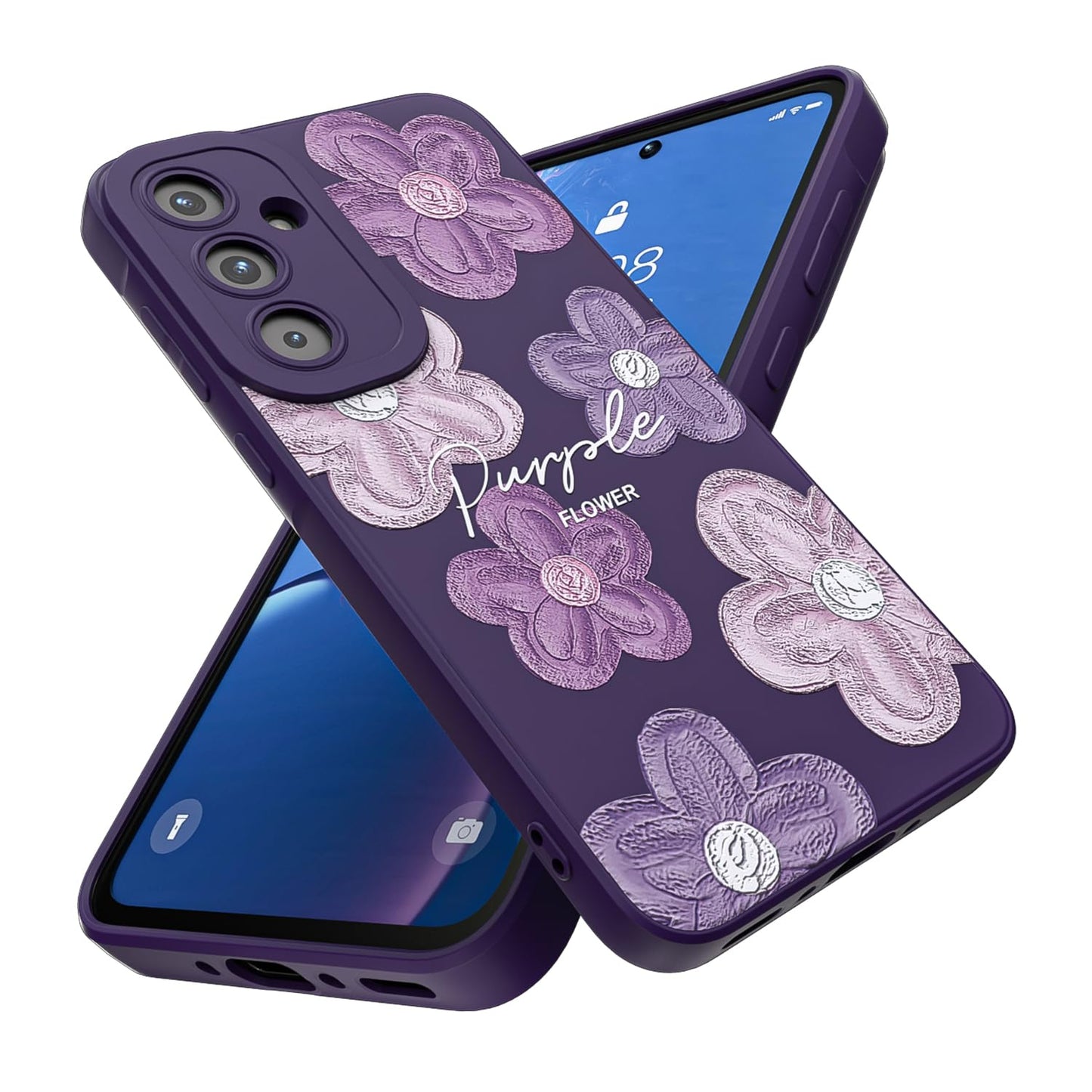 Threehao Funda para Samsung Galaxy A35, Ultra Delgado Flexible Suave TPU Silicona Carcasa con Moda Aesthetic Dibujos Flores, Antigolpes Anti-arañazos Protectora Case para Samsung A35