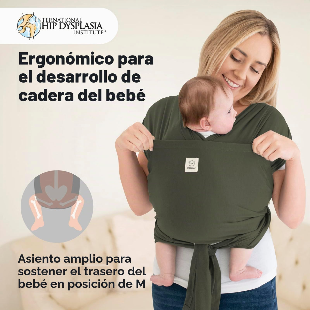 KeaBabies Fular para Bebé con Anillo y Correa Ring Sling, Portabebés D-Lite