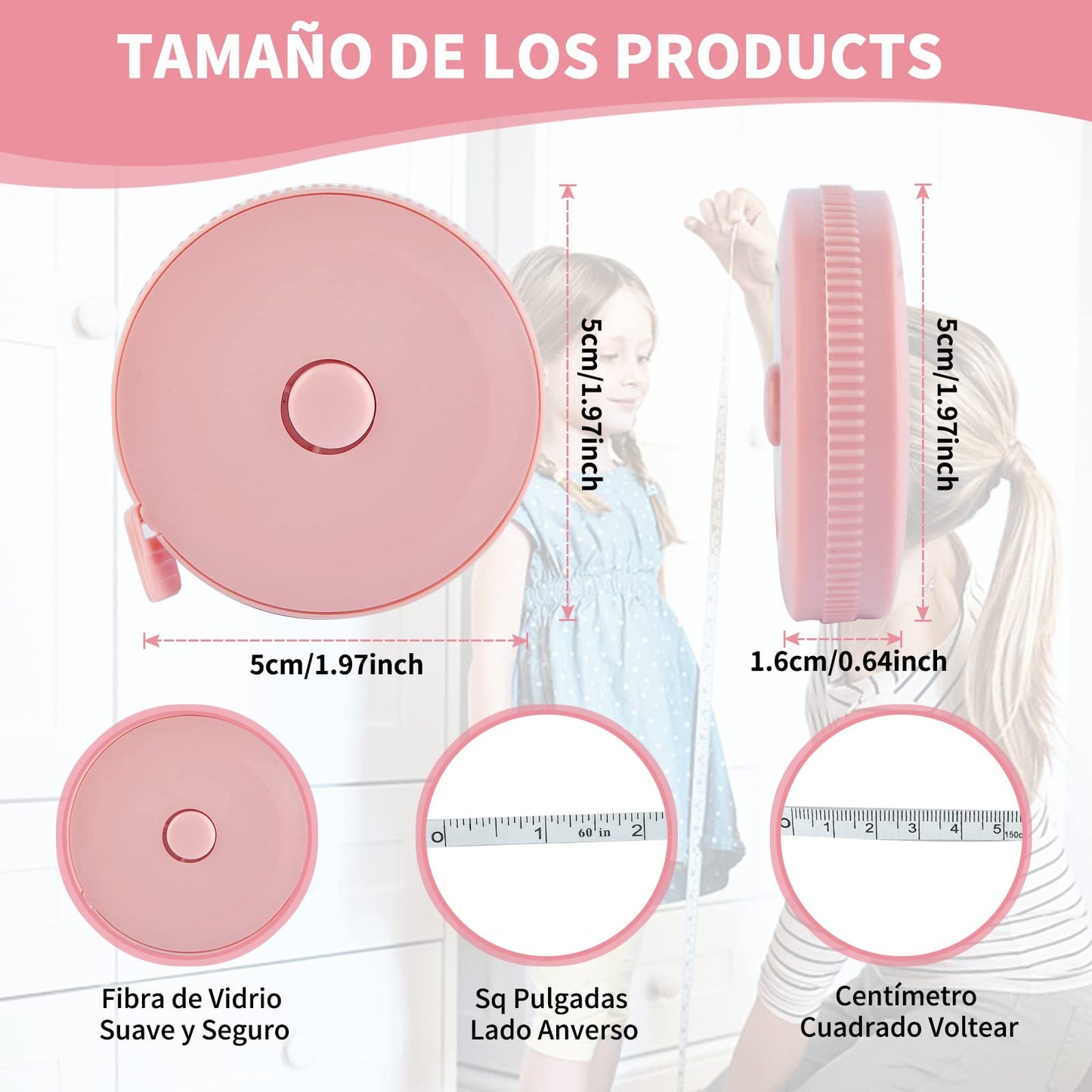 Cinta Métrica Retráctil Suave (3 Paquete), 60 Pulgadas * 150 CM, Escala Doble Cara, Para Medición Corporal, Tela a Medida, Medidas de Pérdida de Peso