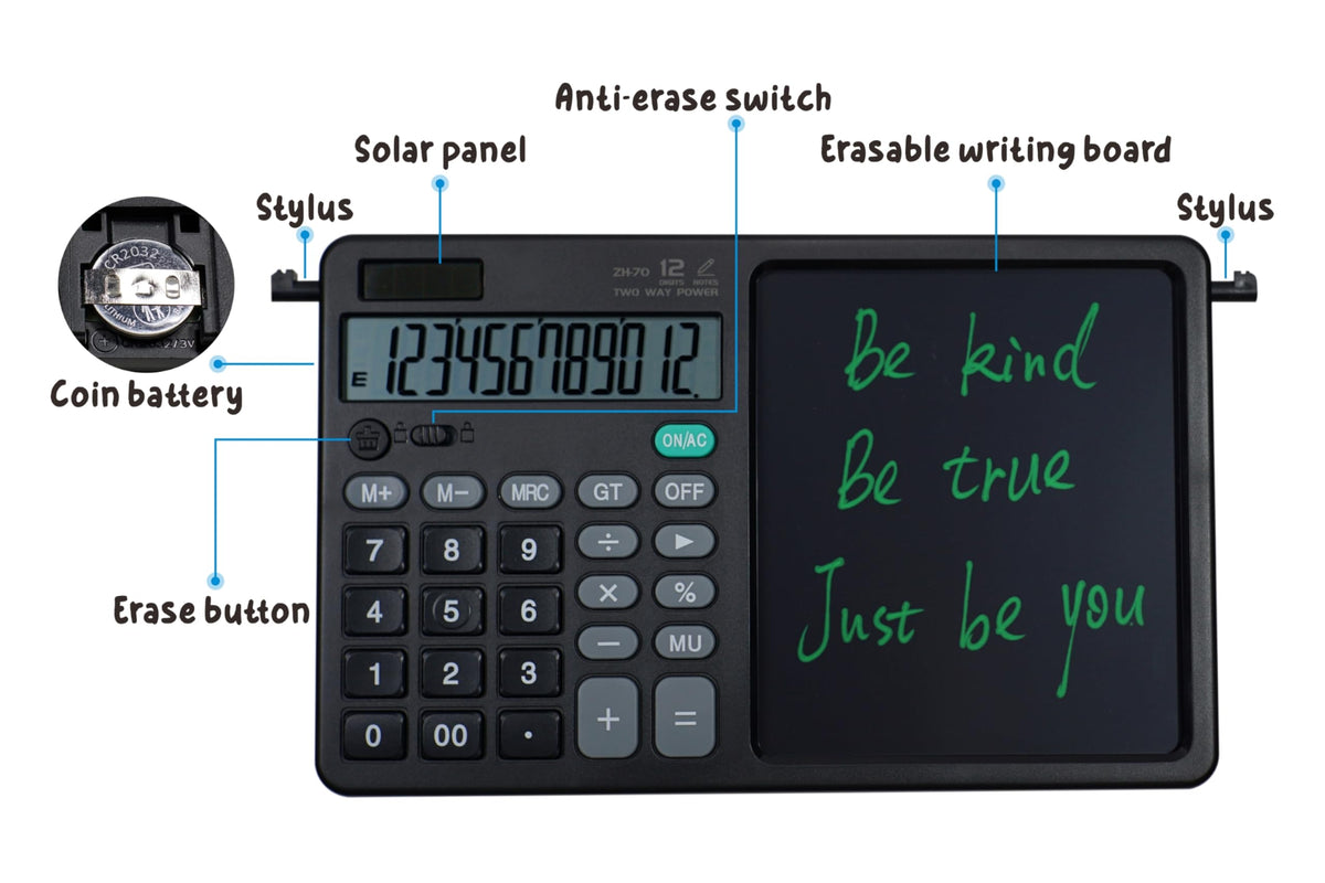 Calculadora de Computadora con Bloc de Notas Negro