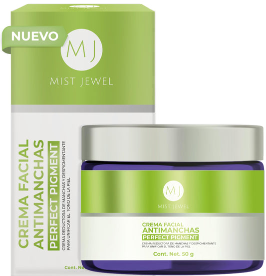 MIST JEWEL | Crema reductora de pigmentacion aclaradora para manchas faciales en la piel, antimanchas adicionado con ácido Glicólico y Salicílico para unificar el tono y reducir hiperpigmentación 50g