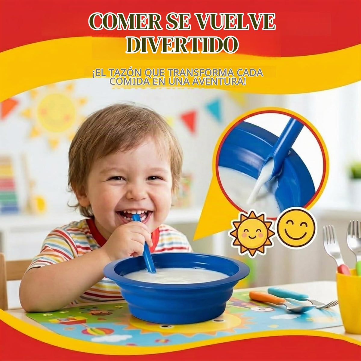 Tazones de Cereal con Popote para Niños - (Juego de 6 Tazones de 20oz) Plástico Reutilizable Libre de BPA con Popote Incorporado, Apto para Lavavajillas y Microondas, Incluye 3 Cepillos de Limpieza