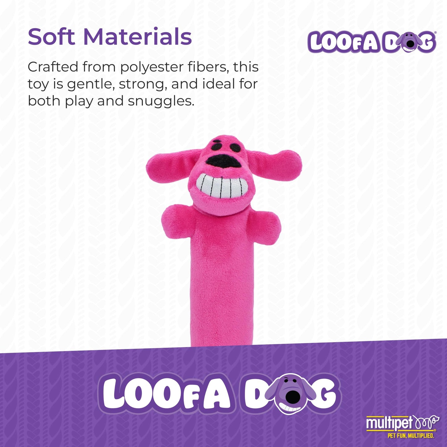Loofa Dog 12" Plush Dog Toy, Colors May Vary