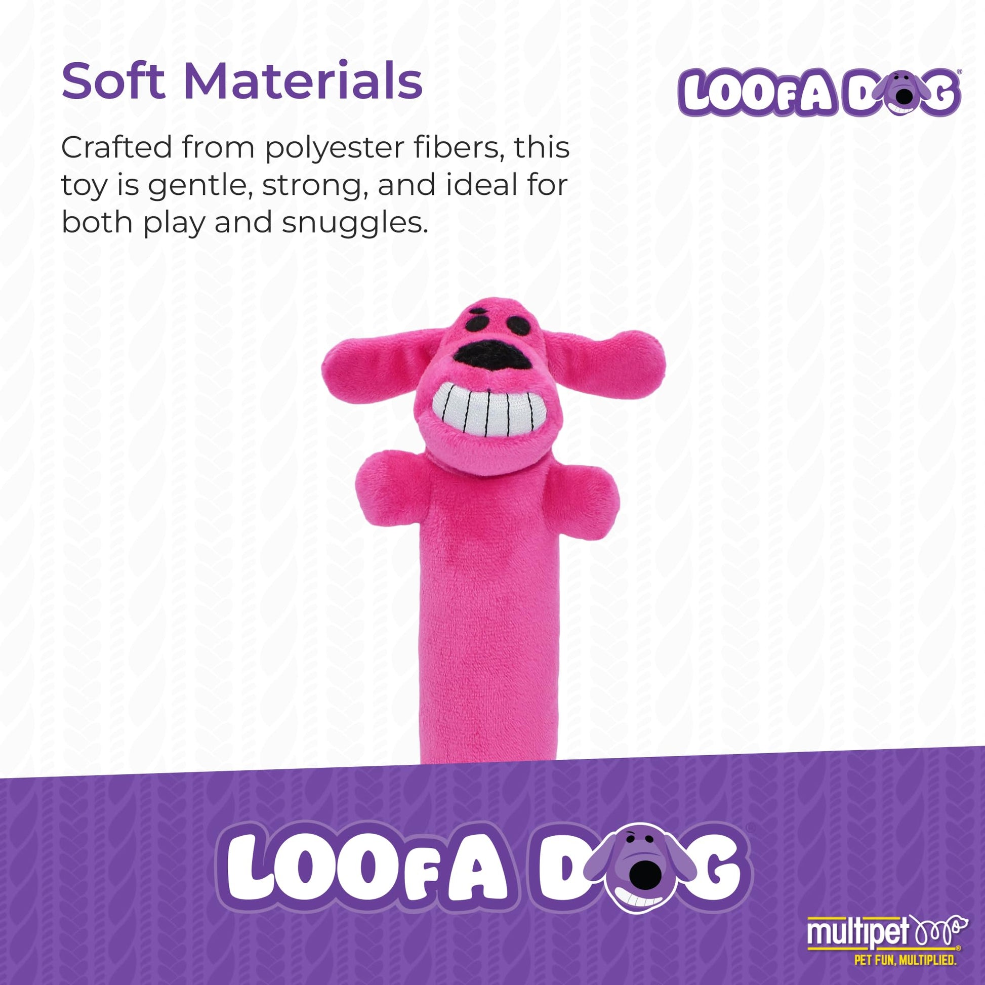 Loofa Dog 12" Plush Dog Toy, Colors May Vary