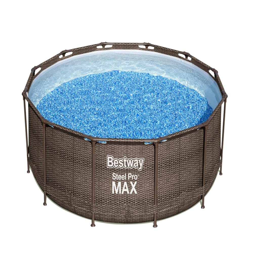 Bestway 56731 Alberca con Estructura Redonda 3.66m x 1.00m con Bomba Filtro, Café