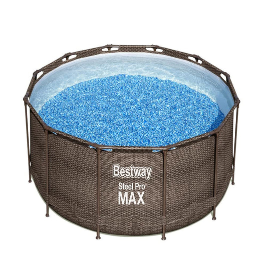 Bestway 56731 Alberca con Estructura Redonda 3.66m x 1.00m con Bomba Filtro, Café