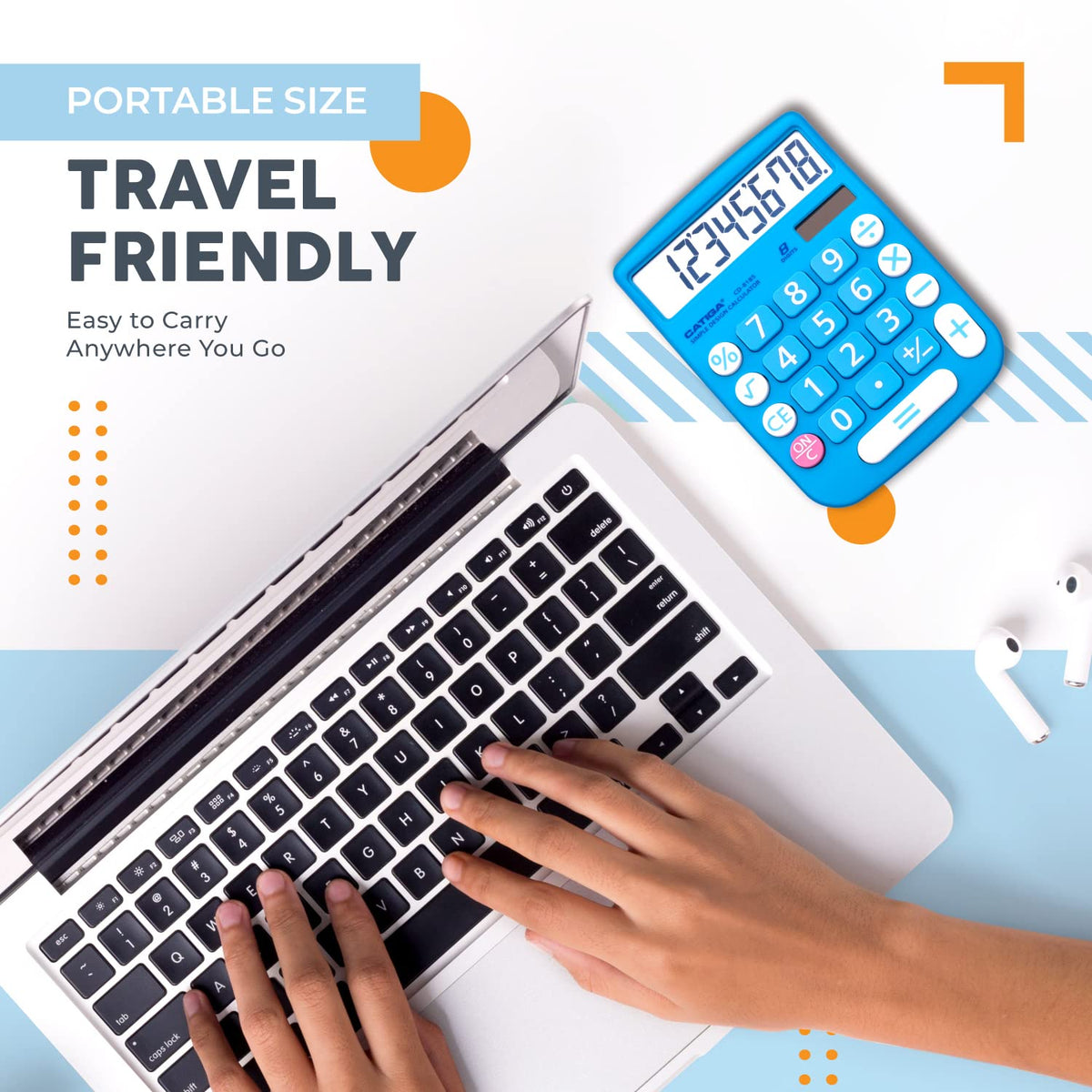 Calculadora CATIGA Solar Digital LCD Botones Grandes 8 Dígitos para Hogar, Oficina y Escuela