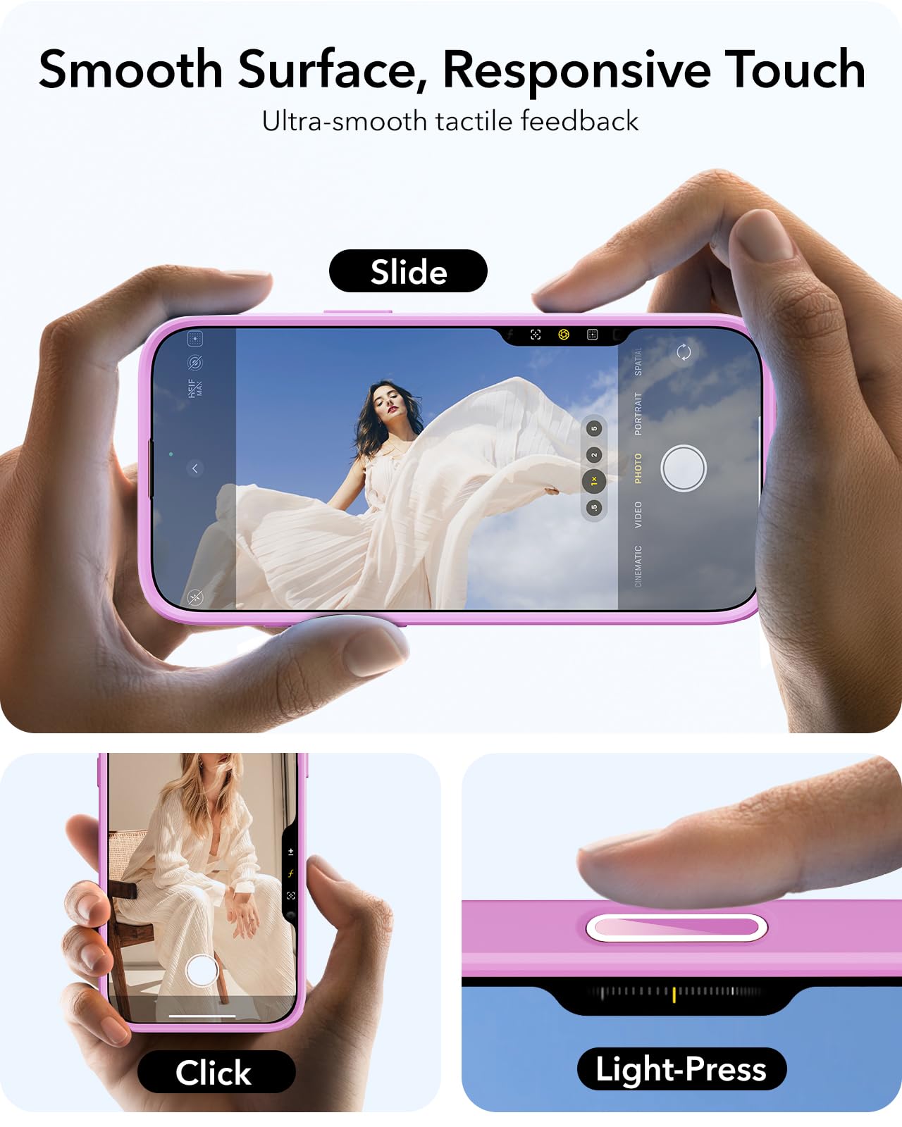 ESR - Funda para iPhone 16, botón de control de cámara compatible con MagSafe, protección de grado militar, soporte integrado, funda trasera resistente a arañazos, clásica, rosa esmerilado