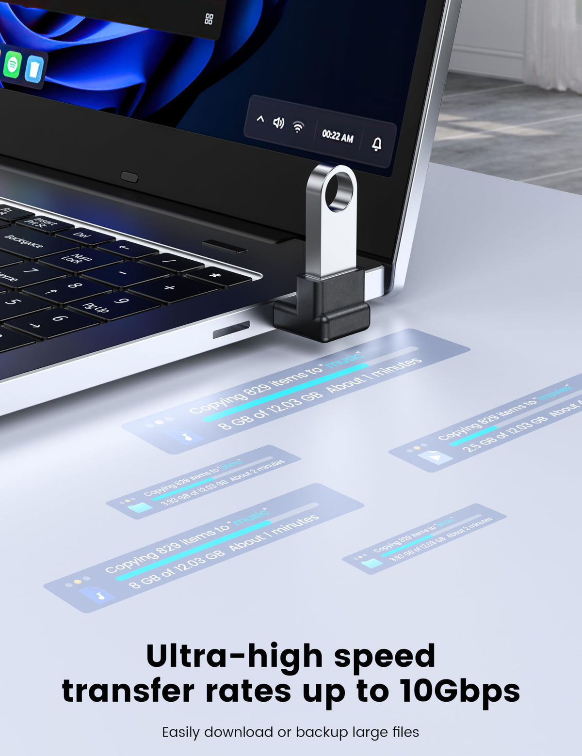Adaptador USB 3.1 Mogood 90 Grados Ascendente y Descendente 10 Gbps