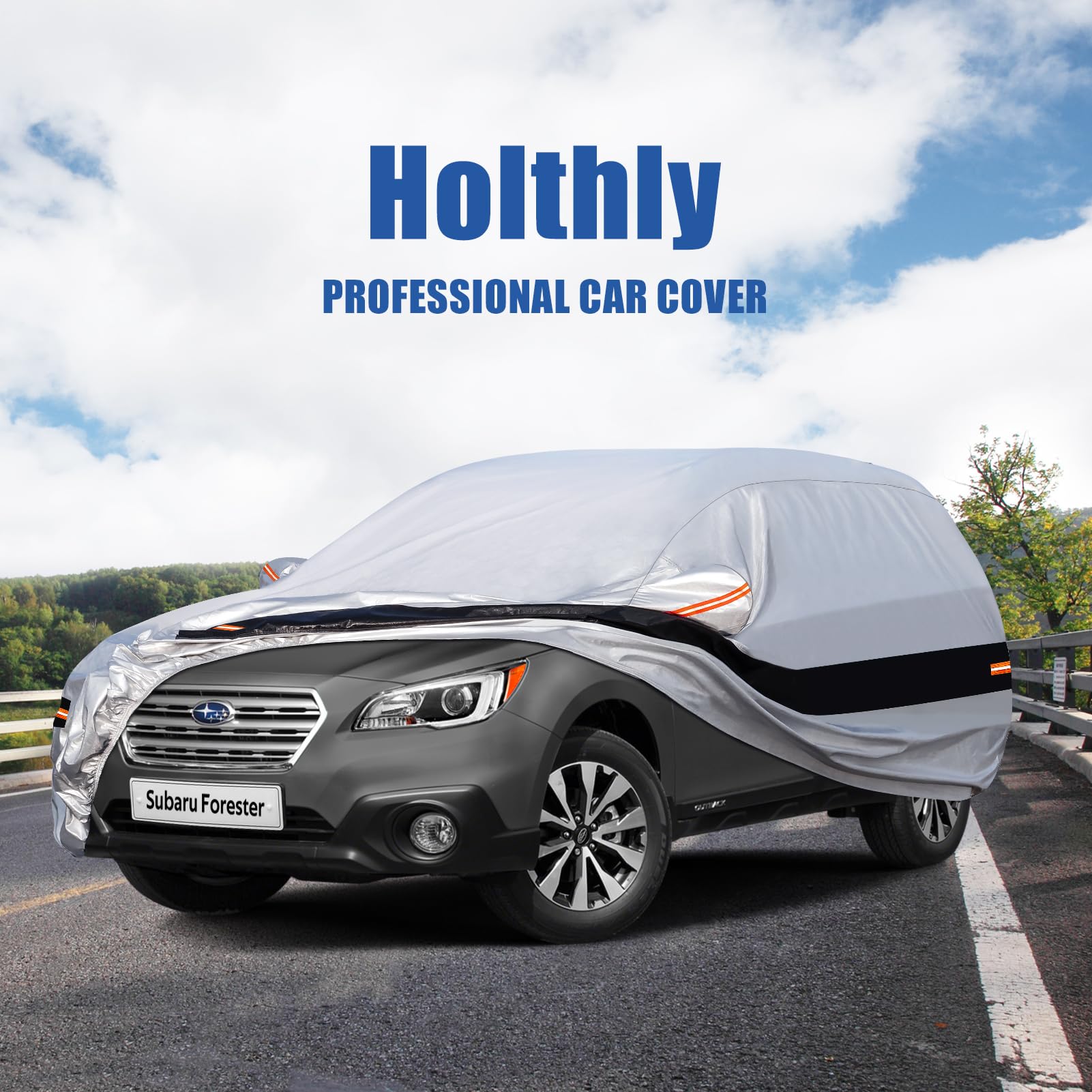 Holthly Funda de Coche de 10 Capas para Subaru Forester(1998-2024), Fundas de Coche para automóviles para Todo Tipo de Clima, Impermeable, protección contra el Sol, la Nieve, la Lluvia, el Viento, el