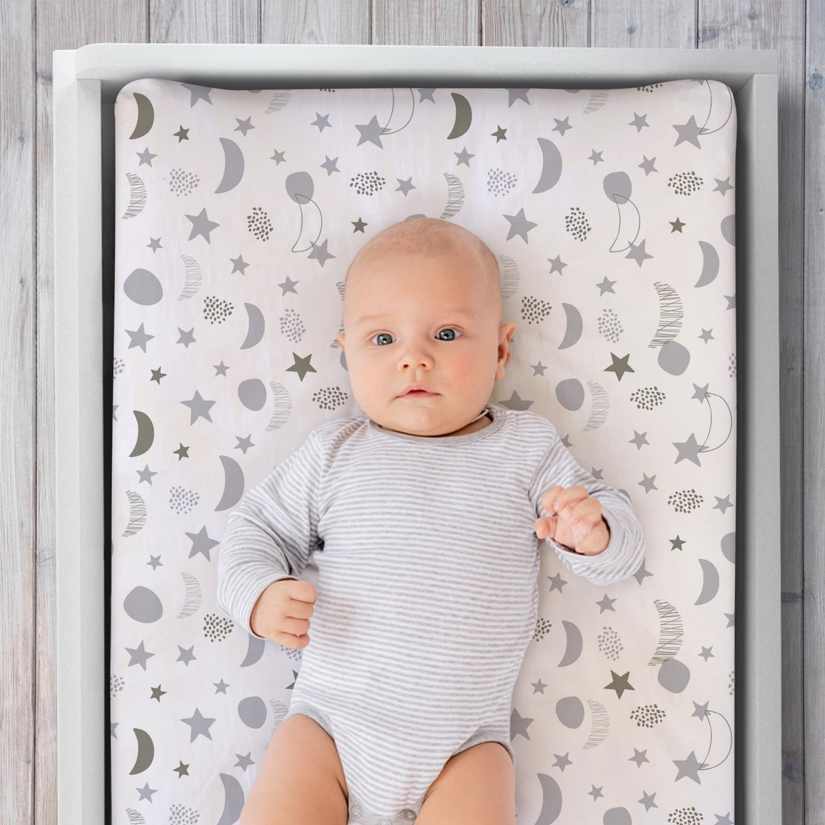 The Peanutshell - Juego de 3 fundas para cambiador para bebé o niño, ultra suave, se adapta a cambiadores estándar, duraderas, lavables a máquina, elefante celestial