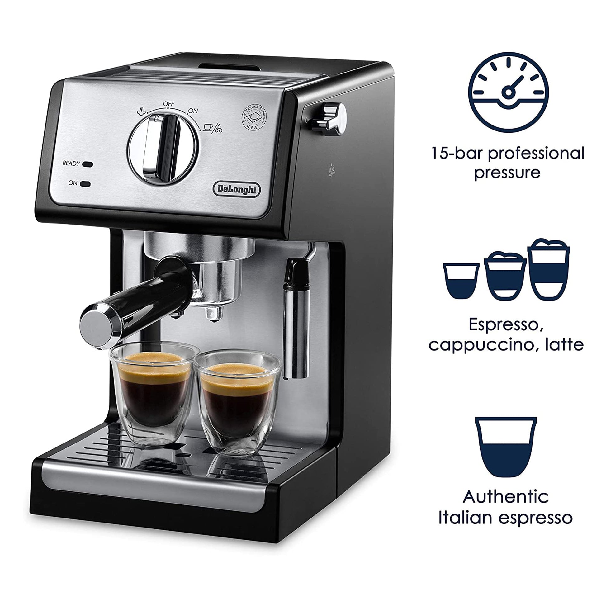 De'Longhi ECP3420 - Máquina de espresso con sistema avanzado de capuchino de 15 bares de presion, color negro