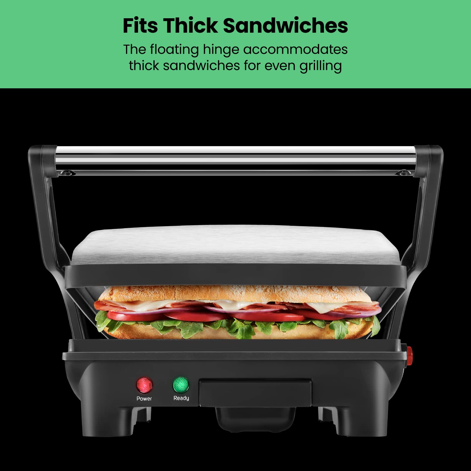 Chefman Parrilla Panini Prensa y Gourmet Sándwich de Hacer, 4 Rebanadas