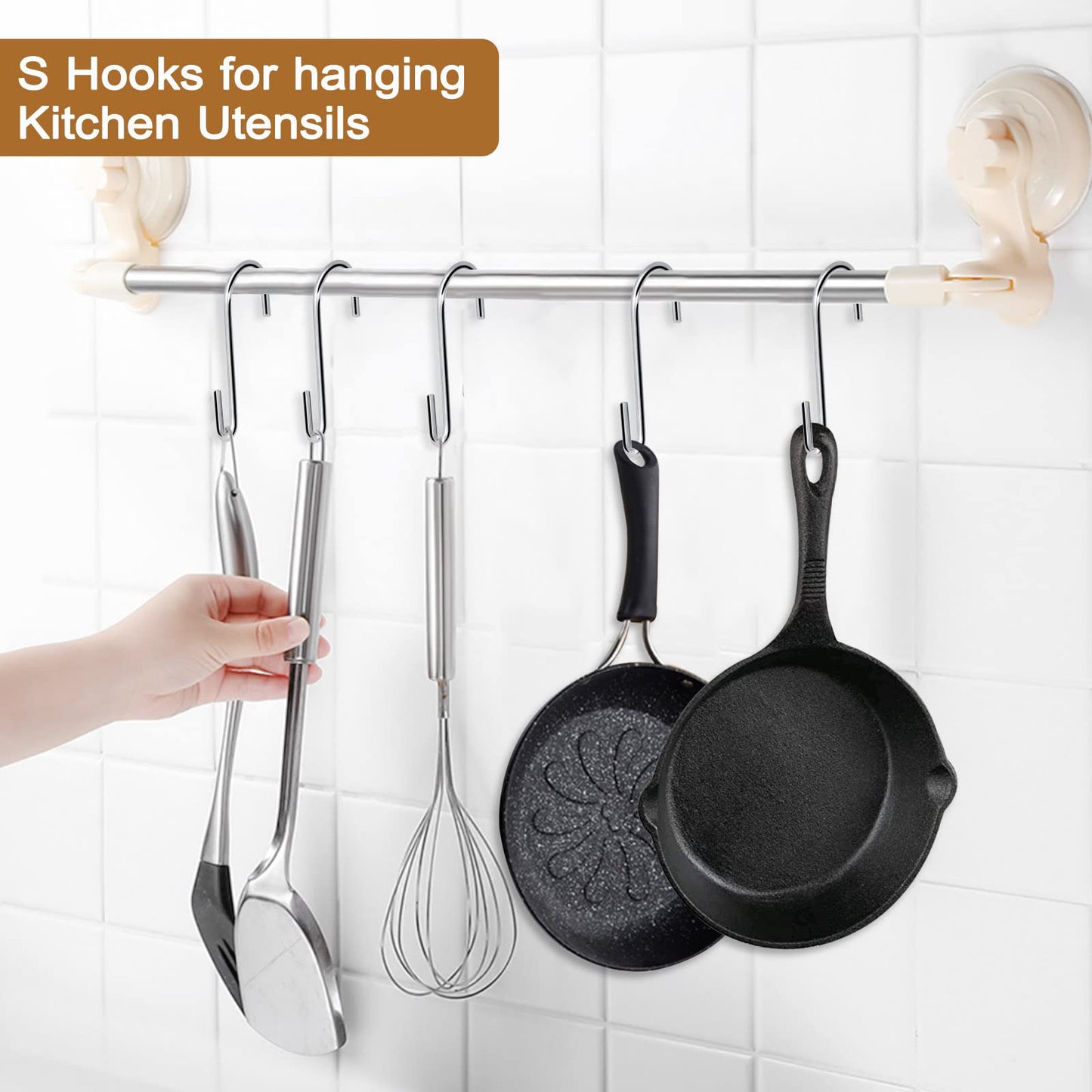 Ganchos en S ESFUN Resistentes 3 Pulgadas para Utensilios de Cocina y Ollas