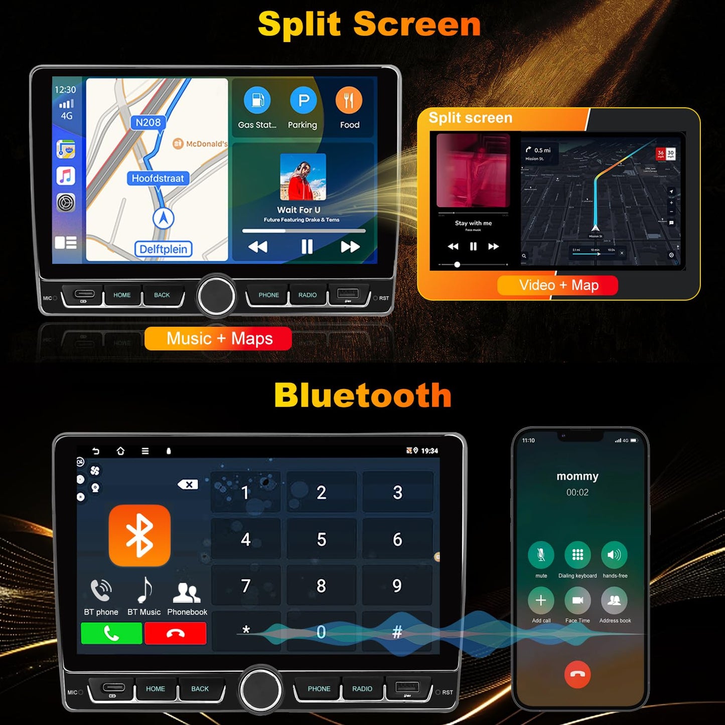 Radio Dodge Grand Caravan 2008-2020, para Chrysler Town & Country Radio 2012-2016, actualización de reemplazo estéreo de visualización táctil de 9 pulgadas, inalámbrico Carplay Android Auto, cámara de