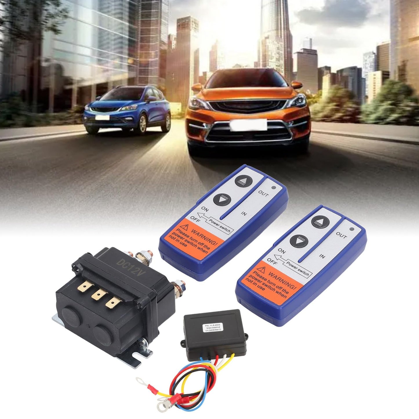 Mando A Distancia Inalámbrico para Cabrestante, Contactor de relé de Solenoide de Cabrestante de 12 V 500 A y Kit de Control Remoto de Cabrestante Inalámbrico de 2 Piezas con 6