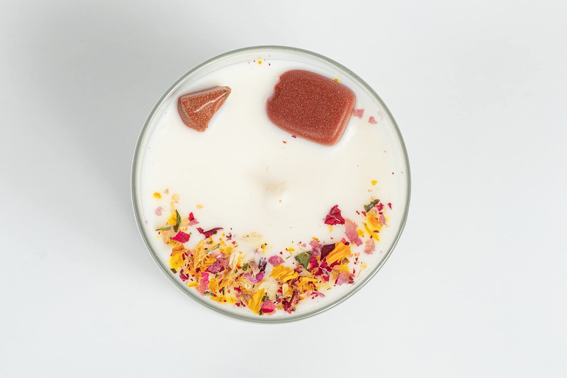 Fuwu, velas aromaticas relajantes de cera de soya con cuarzos naturales, velas decorativas hechas a mano con hierbas de olor, aromatizantes para hogar, velas aromaticas (Mandarina con Mango)