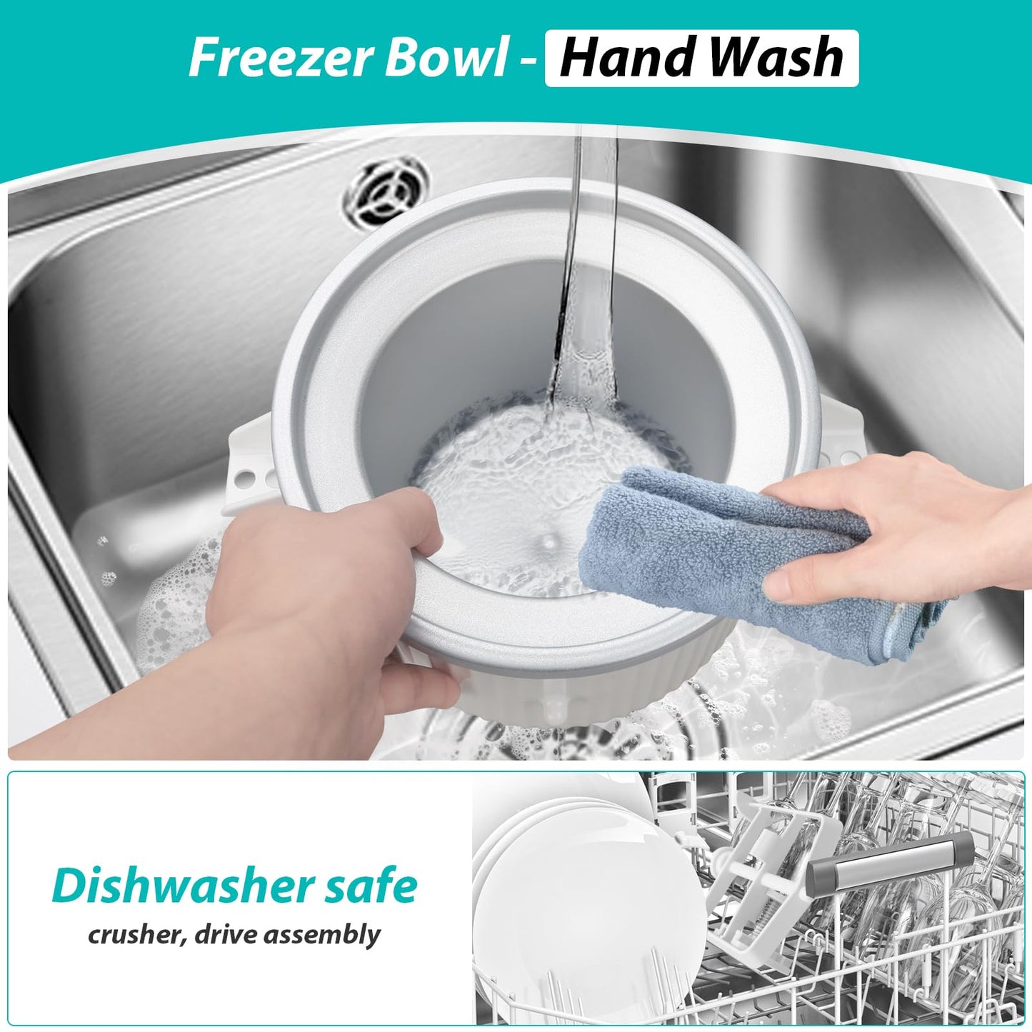 Accesorio para Máquina de Helados KitchenAid Blanco Compatibilidad 4.5 Cuartos y Más Grande