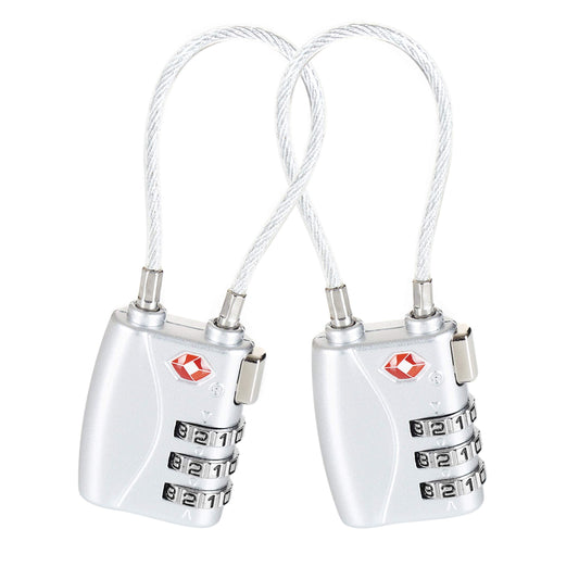 Candado para maletas Plateado aprobado por la TSA (2 piezas) / Set de dos candados para maletas/ crea tu propia combinación, perfecto para lockers del gimnasio, escuelas, maletines, equipaje, caja de herramientas y más!