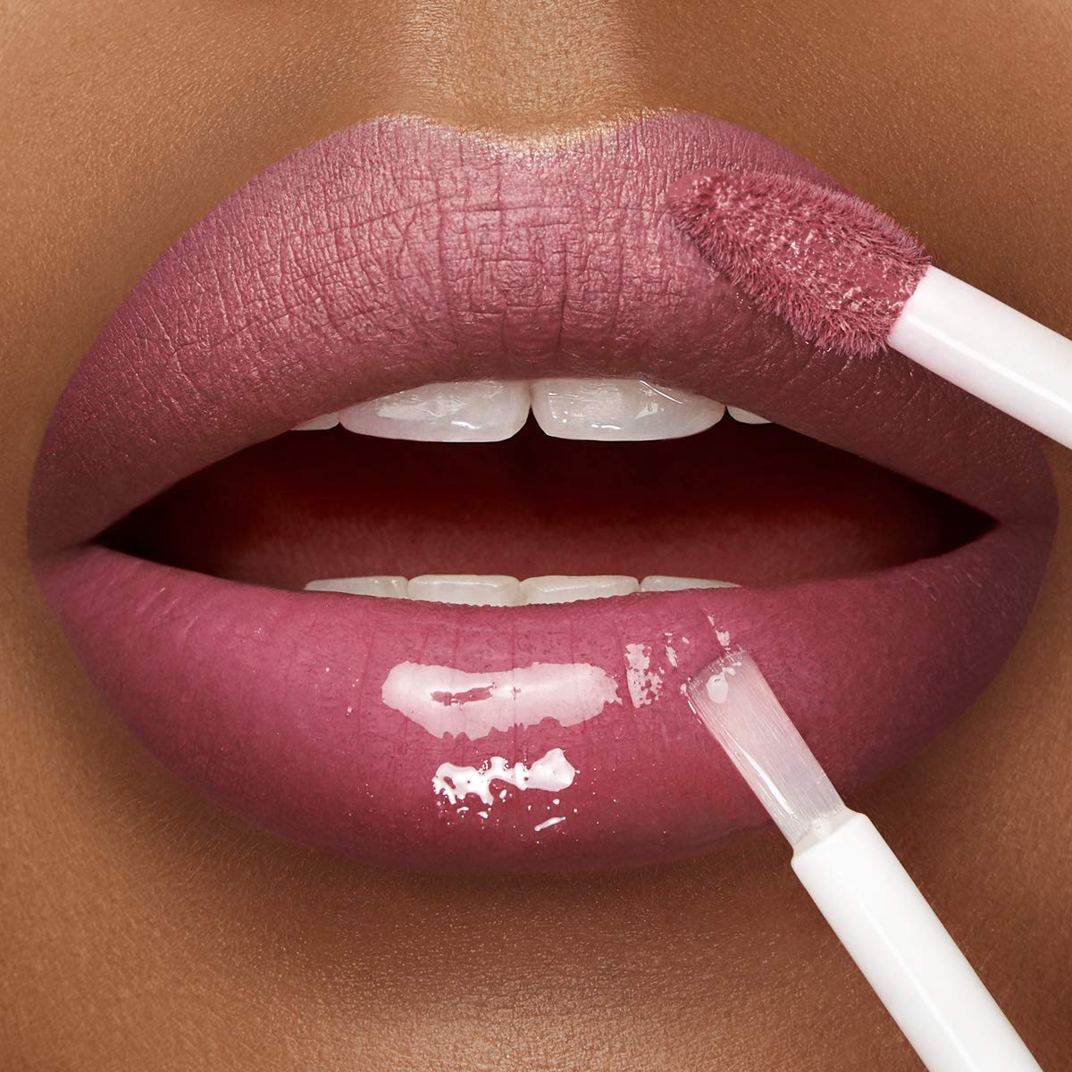 KIKO MILANO - UNLIMITED DOUBLE TOUCH Long-lasting liquid lipstick with a bright finish in a two-step application color Rosy Mauve 120.