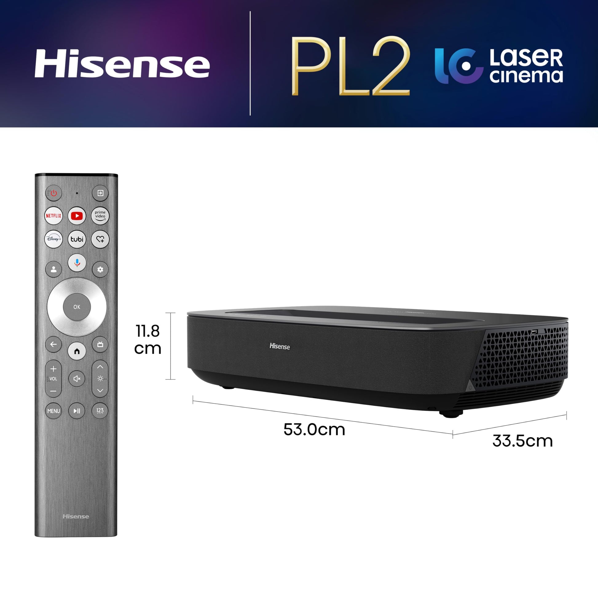 Hisense Proyector Inteligente de Distancia ultracorta 4K X-Fusion Laser Cinema PL2 Dolby Vision＆Dolby Atmos