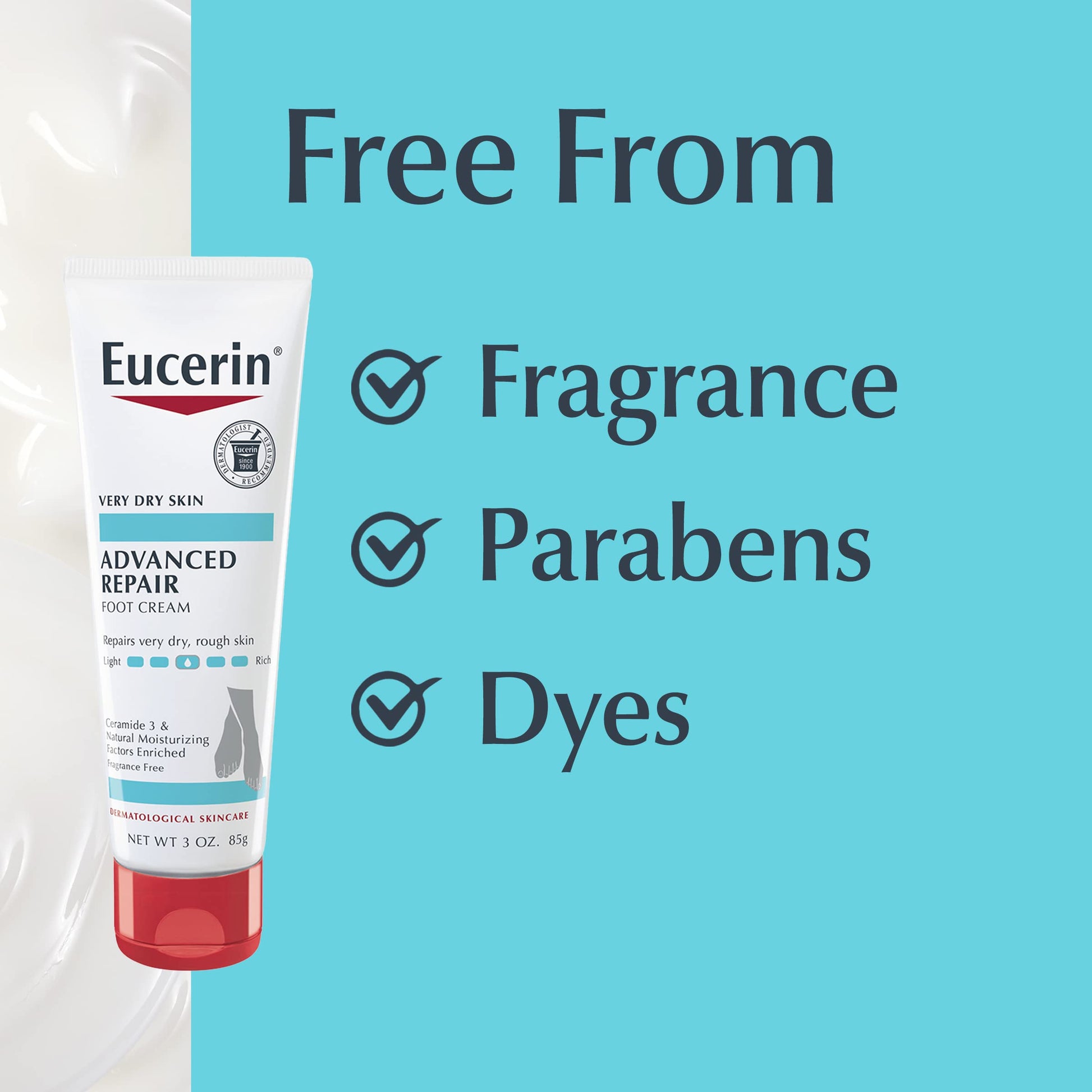 Eucerin Intensive Repair, Extra-Enriched Foot Creme, 3 Oz (Pack of 3)