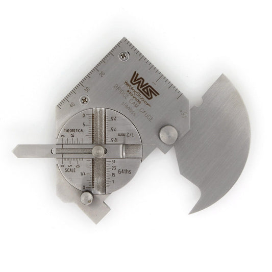 Calibrador para Soldadura W.S Plateado Tamaño de Bolsillo para Inspección de Costuras