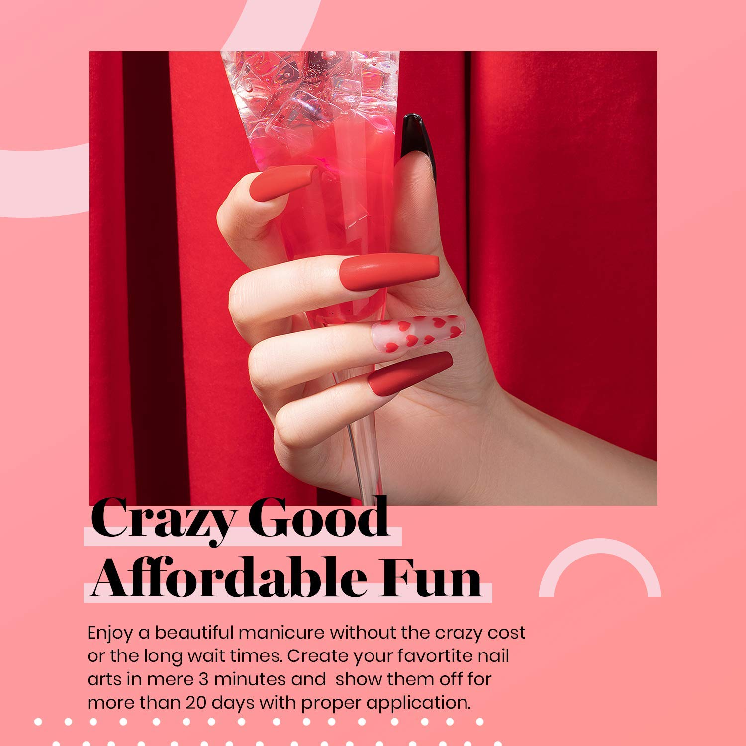 Kit de esmalte de uñas en gel rojo Beetles con luz LED UV y capa superior de gel base Kit de inicio Juego de esmalte de uñas en gel rojo Soak Off con lámpara Lima de uñas para uñas caseras Perfecto para la manicura del 4 de julio para mujeres