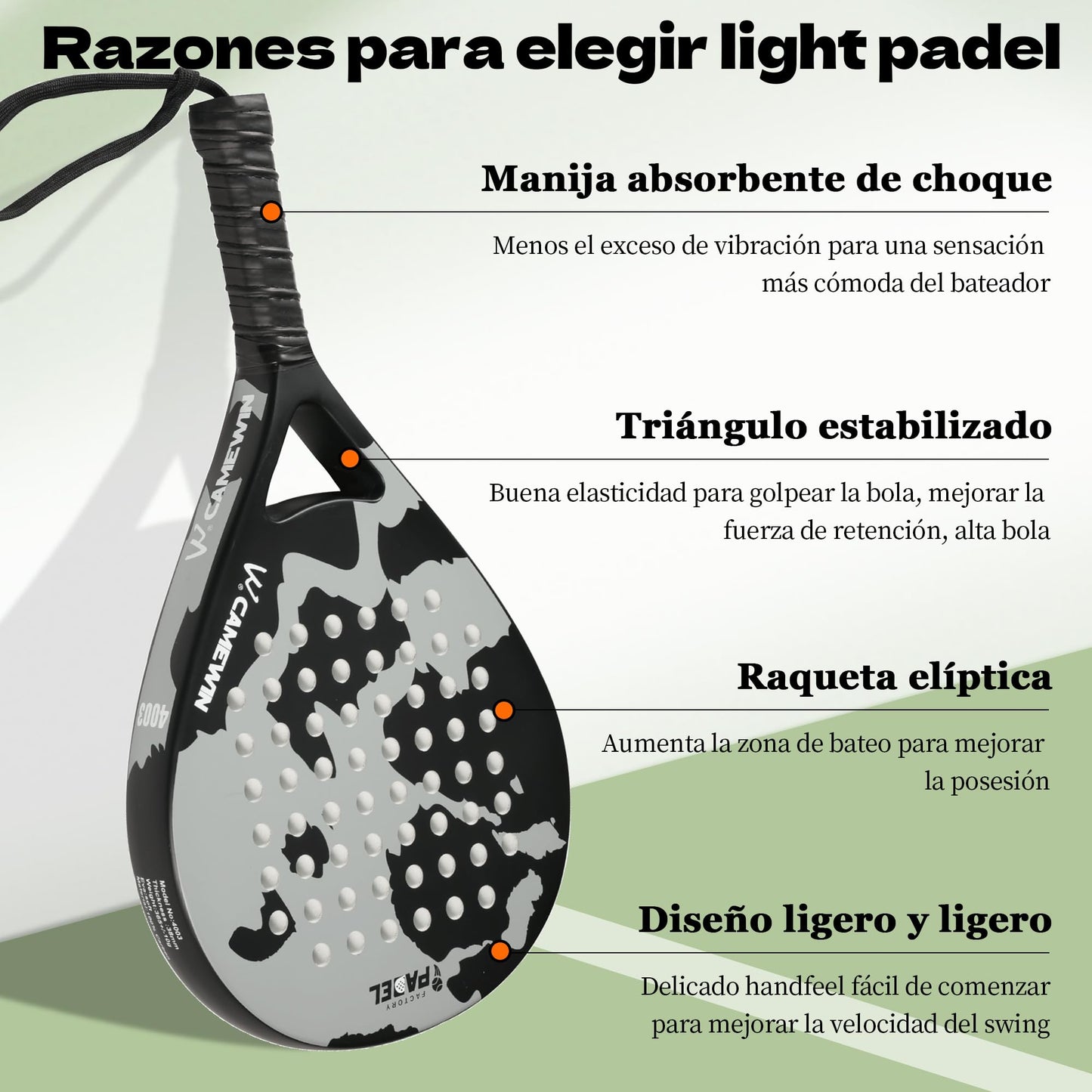 Camewin Raquetas de Pádel, Set de 2 Palas de Pádel 100% Fibra de Carbono con Fundas, 4 Grips y 2 Muñequeras, para Principiantes e Intermedios, pensada en Proteger la Raqueta Padel.