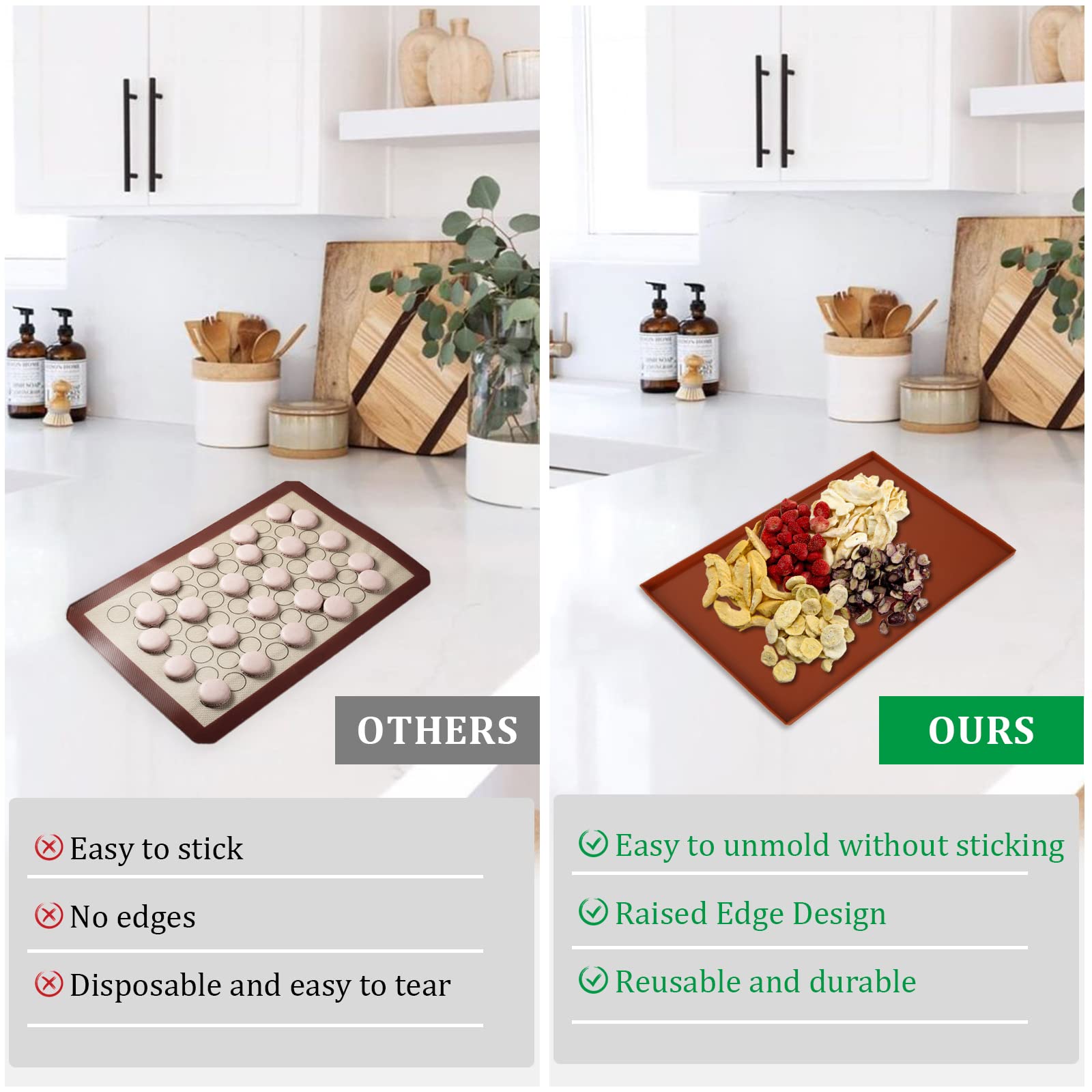 Hojas Deshidratadoras de Silicona Edg Verde Reutilizables para Alimentos y Verduras