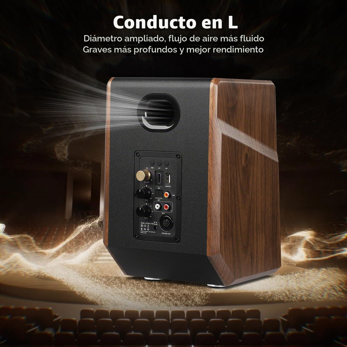 Altavoces de Estantería AIYIMA S700 Negro Activos Bluetooth 100W con Woofer 5.25 Pulgadas para Audio Doméstico