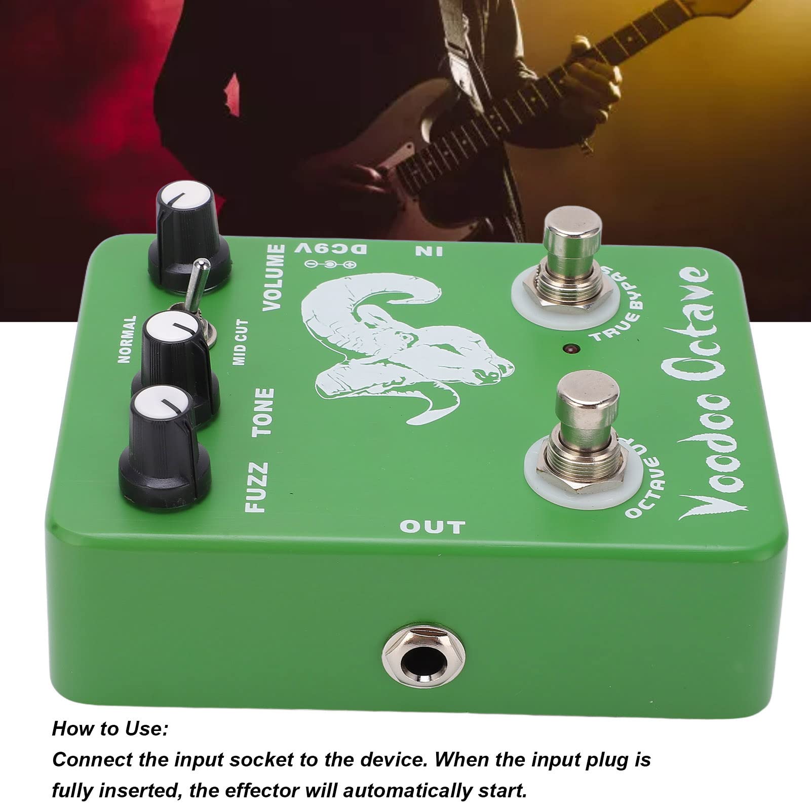 Pedales de Efectos de Guitarra True Bypass Fuzz con Luz LED