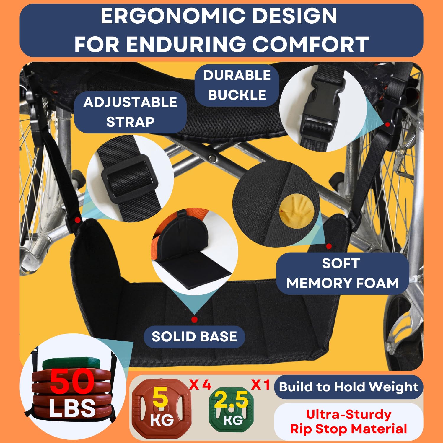 Caredgitz Reposapiés Tipo Hamaca Para Silla De Ruedas, Reposapiernas Antiaplastamiento, Reposapiés De Repuesto Con Altura Ajustable, Soporte Para Piernas Tipo Hamaca Con Base Blanda, Accesorios Esenci