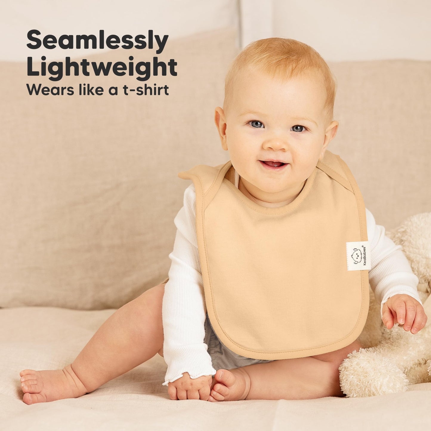 KeaBabies Paquete de 8 baberos para bebé, unisex, resistentes al agua, para niños y niñas, con diseño de mariposas