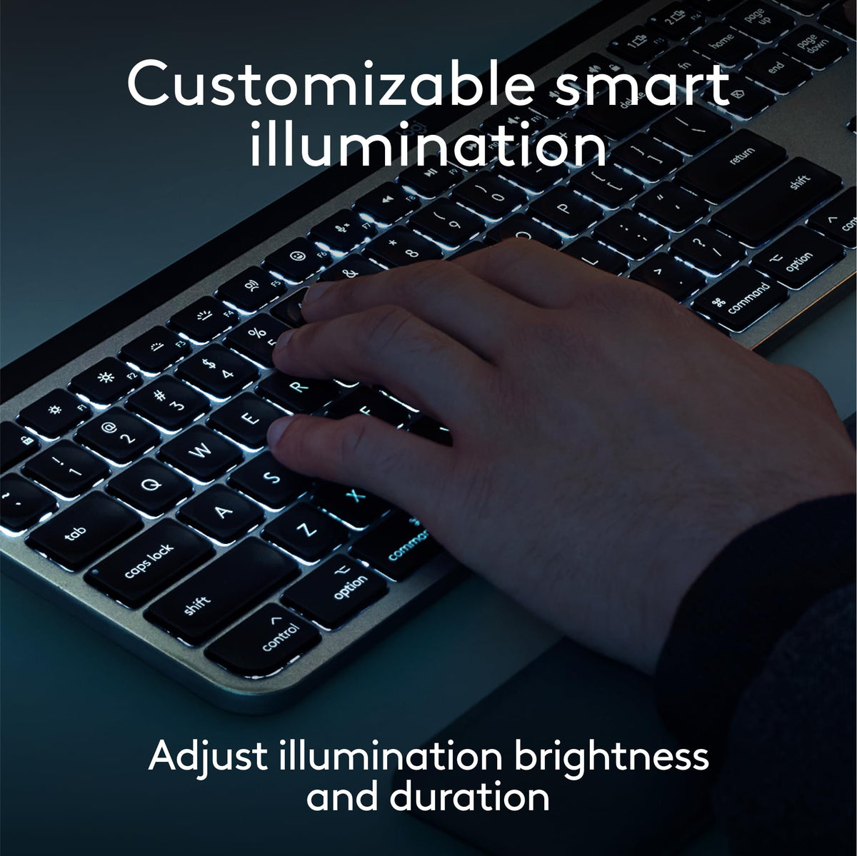 Teclado inalámbrico Logitech MX Keys S gris escritura precisa para MacBook e iMac