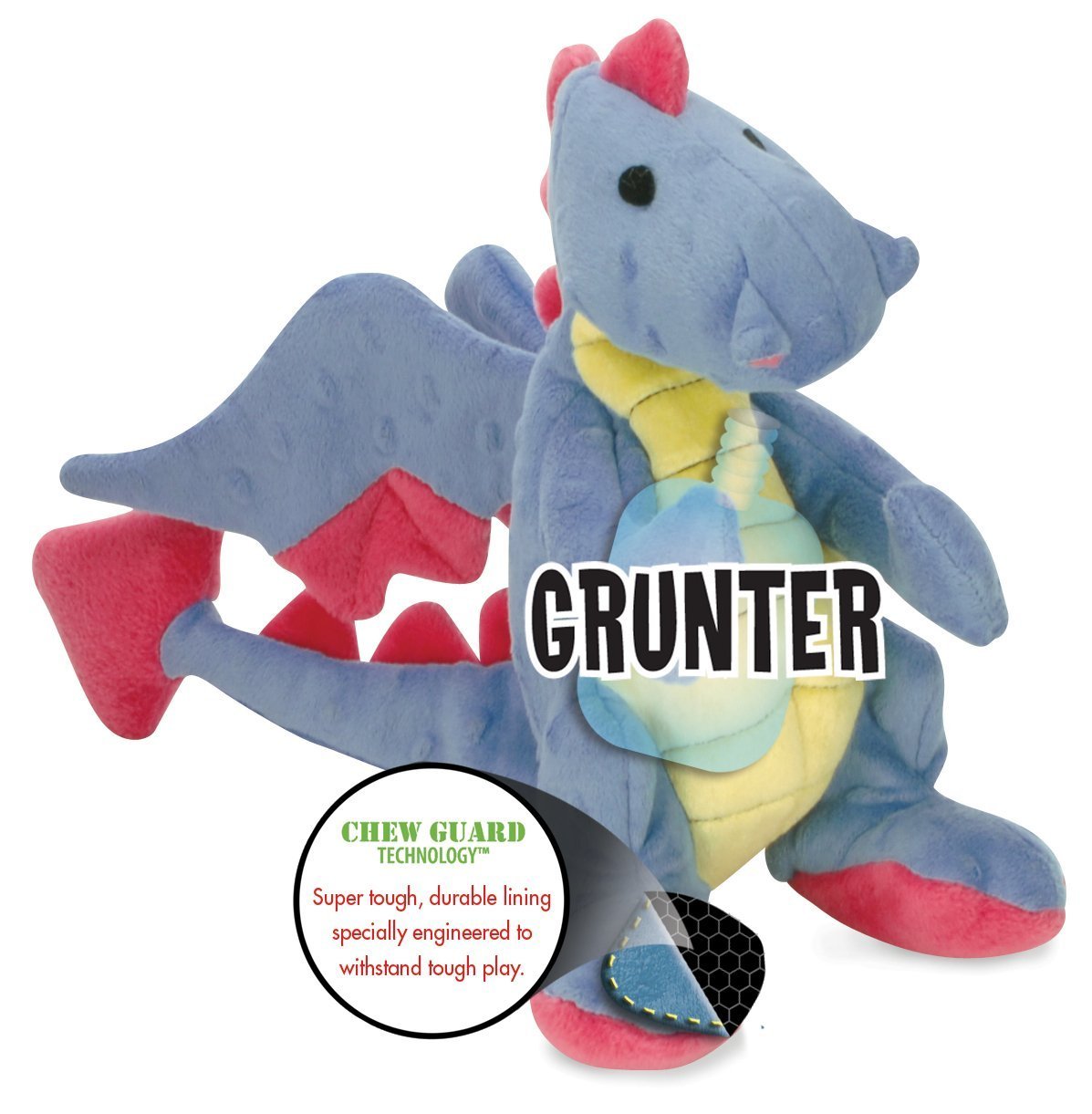 GoDog Dragons con tecnología de protección para masticar, Periwinkle, Large