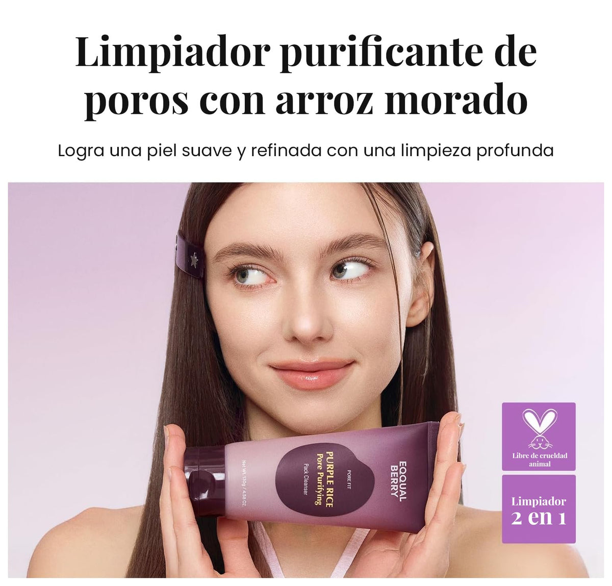 EQQUALBERRY Limpiador Facial 2 en 1 Mascarilla de Arcilla 130 g
