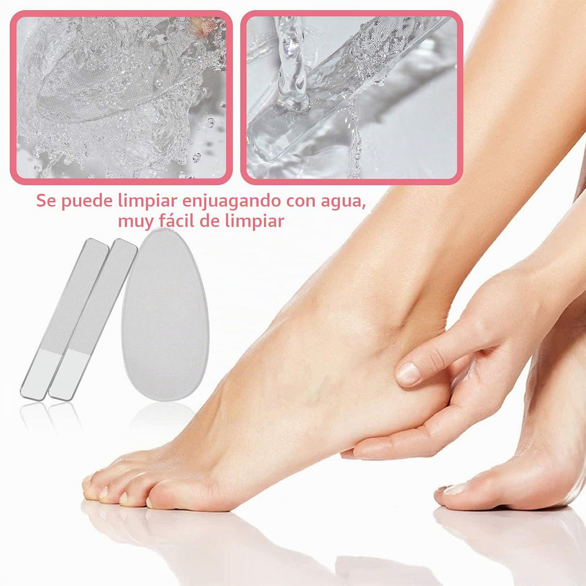 RedFlow - Juego de pulidor de uñas contiene 2 limas de nano vidrio y 1 lima de pie de vidrio nano, juego de manicura profesional, limas de uñas naturales para quitar callosos, piel muerta, seca y agrietada