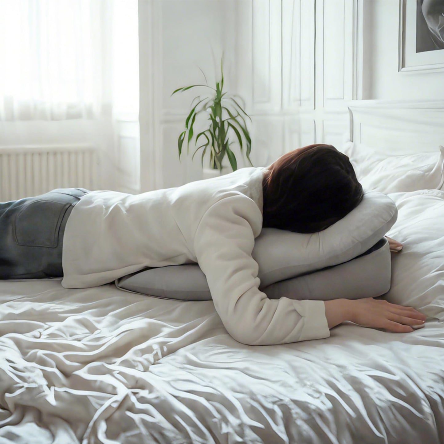 Almohada Facial SXZCYX Blanca para Recuperación de Cirugía Ocular y Masajes Propensos